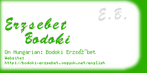 erzsebet bodoki business card